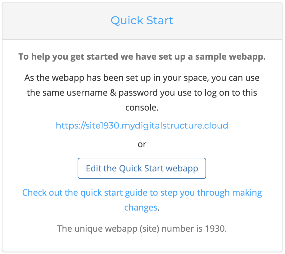 Webapp Quick Start